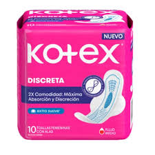 TOALLAS SANITARIAS KOTEX DISCRETA X 10